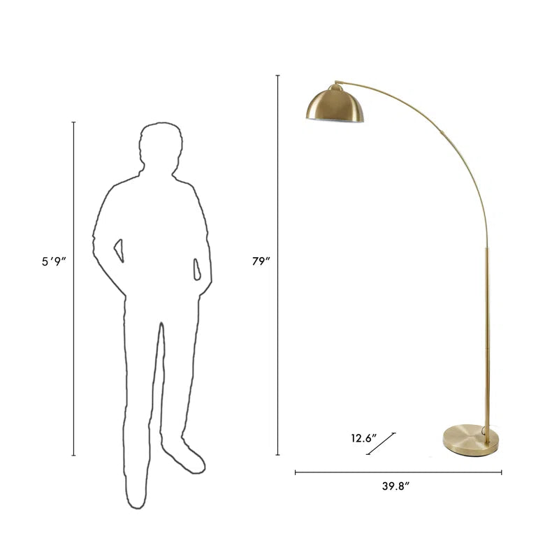 Santori 79'' Gold Arched Floor Lamp