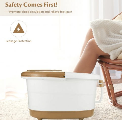 Portable Spa Bath Foot Massager with LED Display, No Box, Tested