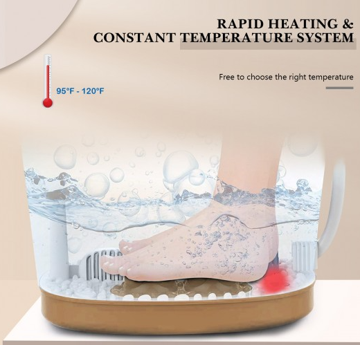 Portable Spa Bath Foot Massager with LED Display, No Box, Tested