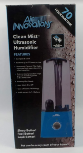Air Innovations MH-513 Clean Mist Ultrasonic Humidifer with Filter