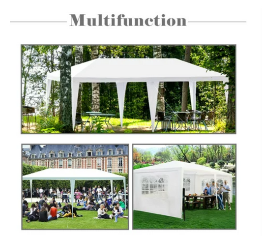 10'x20' Canopy Tent Heavy Duty Wedding Party Tent 4 Sidewalls W/Carry Bag