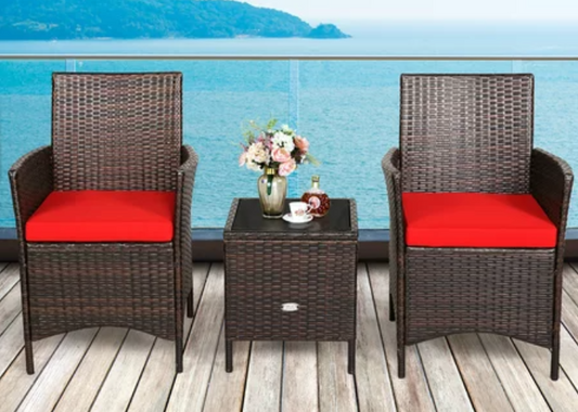 3PCS Patio Rattan Furniture Set, In box unassembled