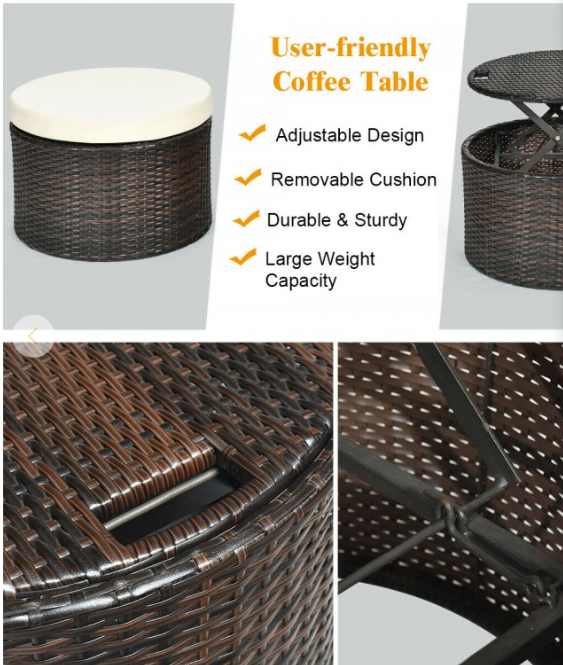 EXTRA SPECIAL,  Patio Round Daybed Rattan Furniture Sets with Canopy *FULLY ASSEMBLED*PLEASE SEE NOTES*