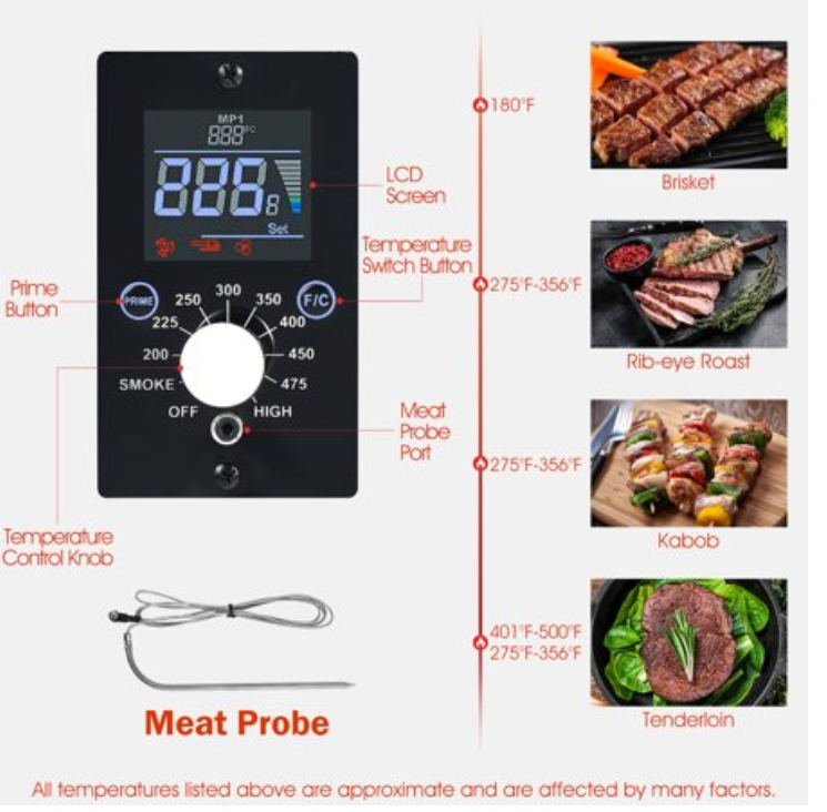 SALE, Portable Tabletop Pellet Grill Outdoor Smoker BBQ w/Digital Control System Red
