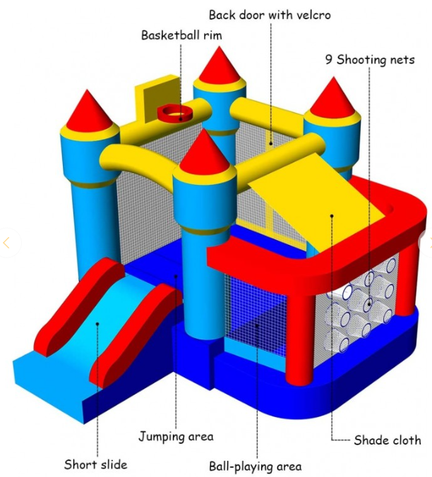 Castle Slide Inflatable Bounce House, Brand new, missing soccer ball, blower included