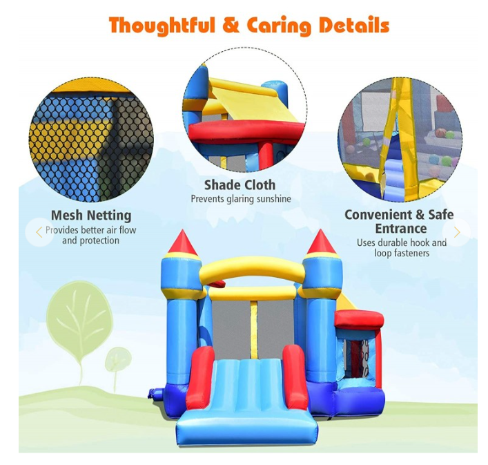 Castle Slide Inflatable Bounce House, Brand new, missing soccer ball,  blower not included