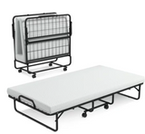 Heavy Duty Foldable Bed Metal Guest Bed Daybed W/ 4 inch Mattress Memory Foam