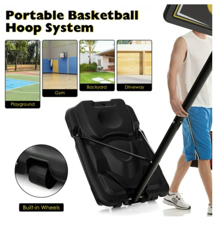 Portable Adjustable Basketball,  Fillable Base, 1 box, unassembled