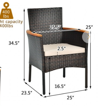 Outdoor Chair, fully assembled, solid wood arms