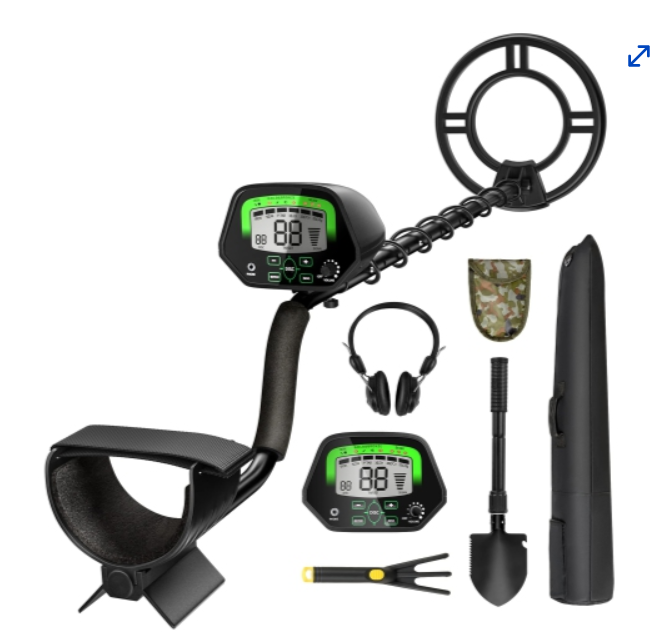 High Accuracy Metal Detector Kit W/Display Waterproof Search Coil Headphone Bag