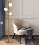 3-Globe Floor Lamp with Foot Switch and Bulb Bases