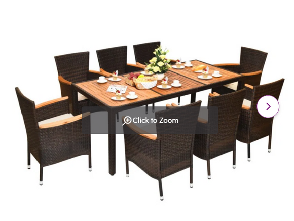 9 piece Dining Set, fully assembled