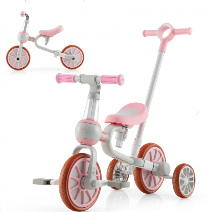 4-in-1 Kids Trike Bike with Adjustable Parent Push Handle and Seat Height, ages 2-4