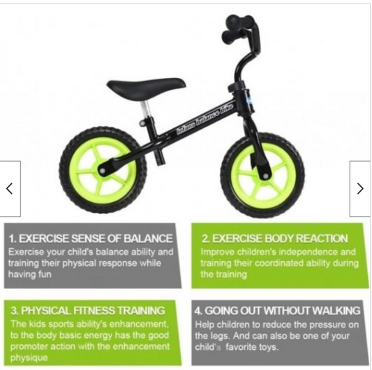 Modern Adjustable Toddler Children Running Balance Bike W/ Non-slip Handle Black, ages 2 - 5