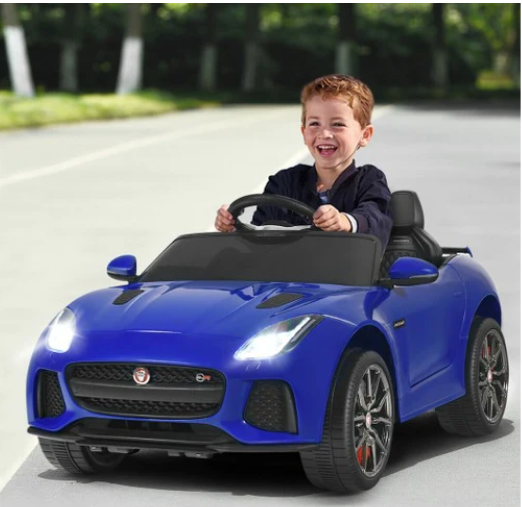 12V Jaguar F-Type SVR Licensed Kids Ride On Car, with remote, blue, 1 box, unassembled