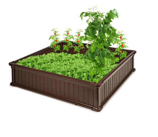 48.5-in W x 48.5-in L x 12-in H Dark Brown Raised Garden Bed