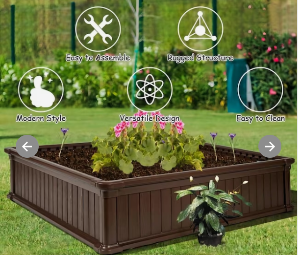 48.5-in W x 48.5-in L x 12-in H Dark Brown Raised Garden Bed