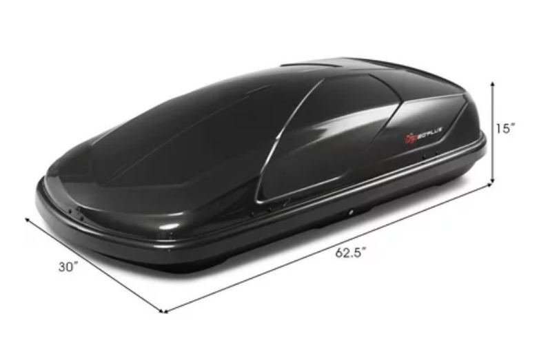 Goplus 14 Cubic Feet Cargo Box Dual-sided Opening Car Roof Box with lock and key