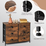 SMALL, 6-Drawer Dresser Brown Fabric Storage Tower Chest of Drawers (31.5 in W. X 25 in H.)