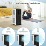 10000 BTU Portable Air Conditioner 3-in-1 AC Unit with Cool Dehum Fan Sleep Mode, black/white