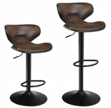 Set of 2 Adjustable Bar Stools Swivel Bar Chairs Pub Kitchen, fully assembled