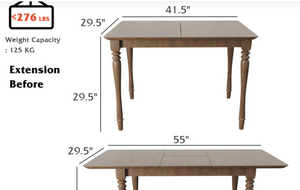 Extendable Wooden Butterfly Leaf Dinette Table