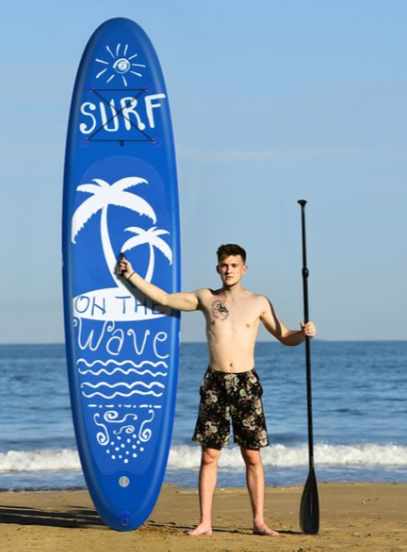 11ft x 30-in Inflatable PVC Flatwater/Surf Paddle Board, with kit