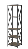 Walker Edison 61 in. Metal Wood Bookcase, Slate Grey, In Box Special