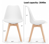 Set of 2 Modern High Backrest Dining Chairs with Wooden Legs, fully assembled