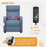 Recliner with Massage Function, Dark Grey