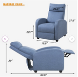 Recliner with Massage Function, Dark Grey