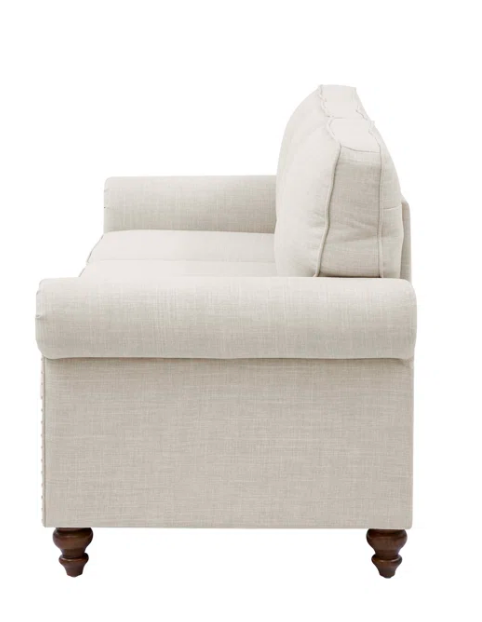 Glorious,  78''  Fabric Sofa With Solid Wooden Legs - BEIGE LINEN