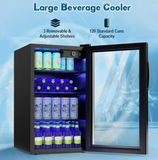 120 Can Beverage Refrigerator Beer Wine Soda Drink Cooler Mini Fridge