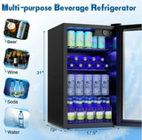 120 Can Beverage Refrigerator Beer Wine Soda Drink Cooler Mini Fridge