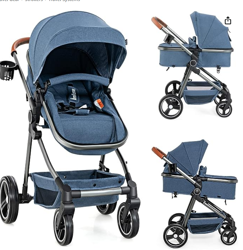 INFANS 2 in 1 High Landscape Convertible Baby Stroller, fully assembled