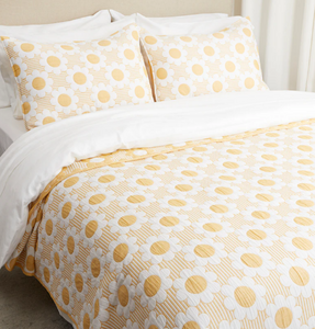 HomeSuite Essentials Cotton Blend Daisy Matelasse Quilt Set, Queen