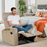 Recliner Chair Single Sofa Lounger with Arm Storage and Cup Holder, mark front bottom