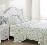 Laura Ashley Spring Bloom Sateen Sheet Set, queen