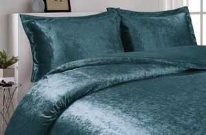 Swift Home Crushed Velvet Duvet Cover Set, dbl/queen, teal