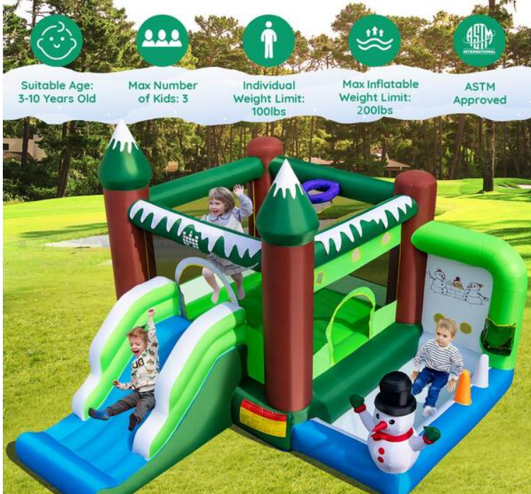 SPECIAL CUSTOMER RETURN, Snowman Inflatable Jumping Bounce House with 735-Watt Blower,