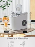 Portable Electric Ice Maker Machine with Ice Scoop, White