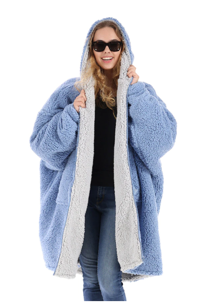 The Comfy Teddy Bear Coat, One Size, Blue