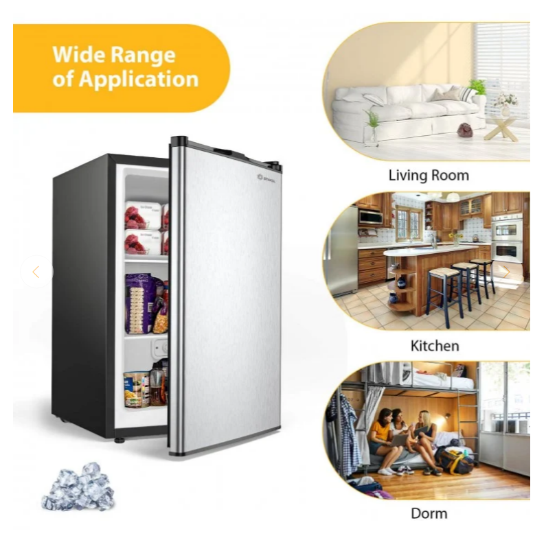 3 Cubic Feet Compact Upright Freezer with Stainless Steel Door, Scratch & Dent Special
