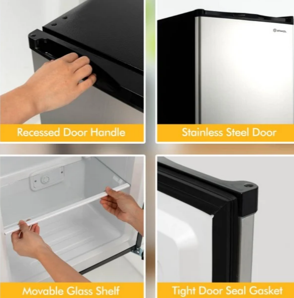 3 Cubic Feet Compact Upright Freezer with Stainless Steel Door, Scratch & Dent Special