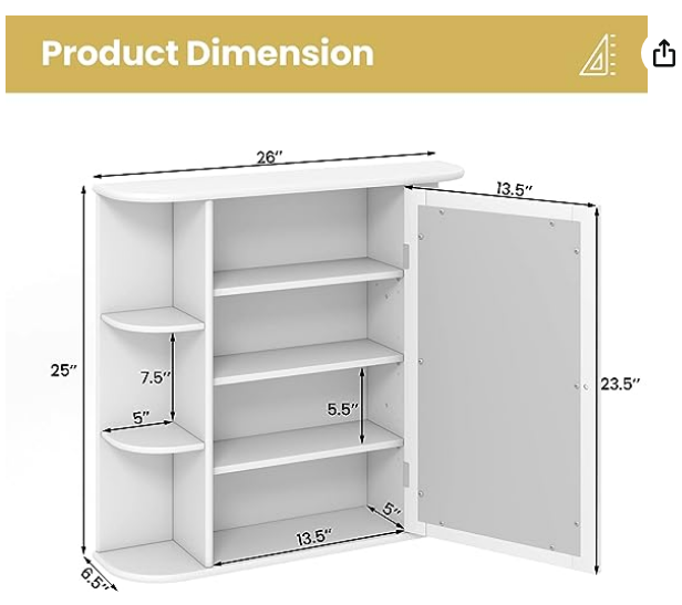 Bathroom Medicine Cabinets, Wall Mount,