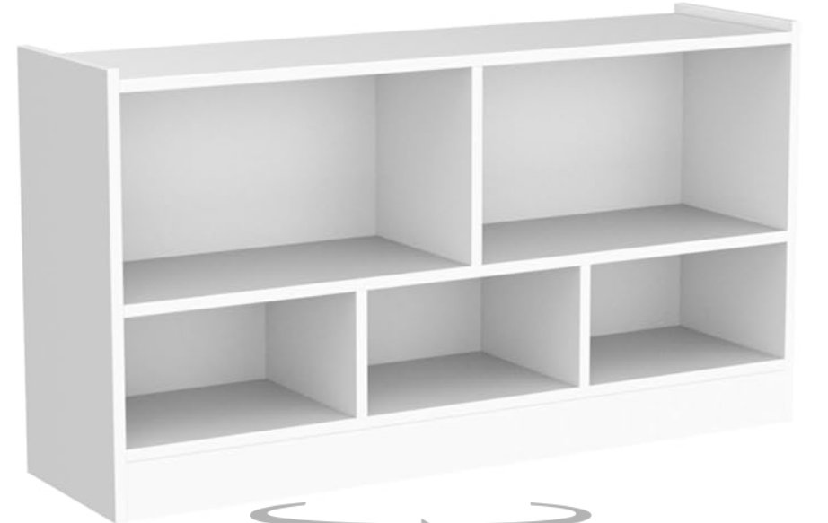 Kids Open Bookcase, fully assembled, white