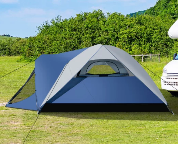 6-Person Large Camping Dome Tent with Screen Room Porch and Removable Rainfly