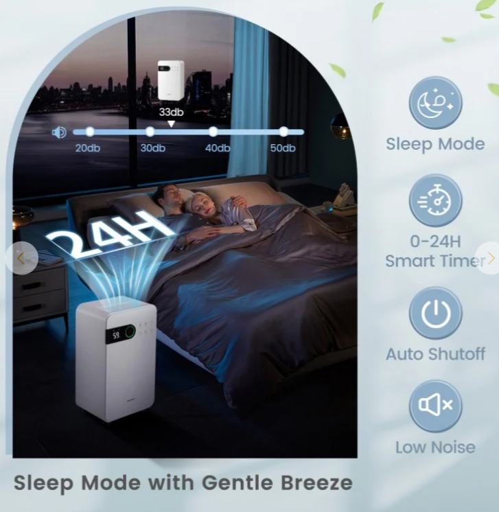 Dehumidifier for Home Basement Portable 32 Pints with Sleep Mode up to 2500 Sq. Ft