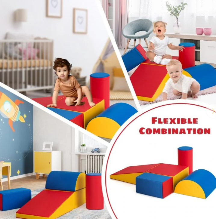 5-Piece Kids Crawl and Climb Foam Play Set for Preschoolers