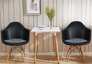 Set of 2 Mid-Century Modern Molded Dining Arm Side Chairs